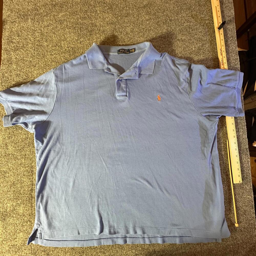 Polo Ralph Lauren Men's Short‎ Sleeve Polo Shirt - Light Blue - 3XB